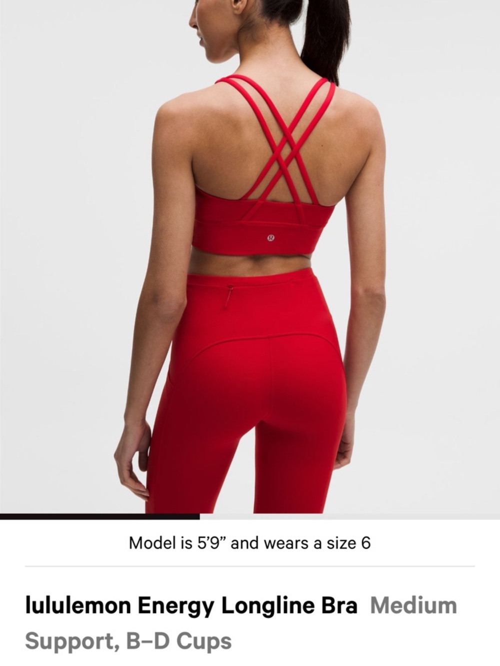 lululemon athletica Red Longline Sports Bra